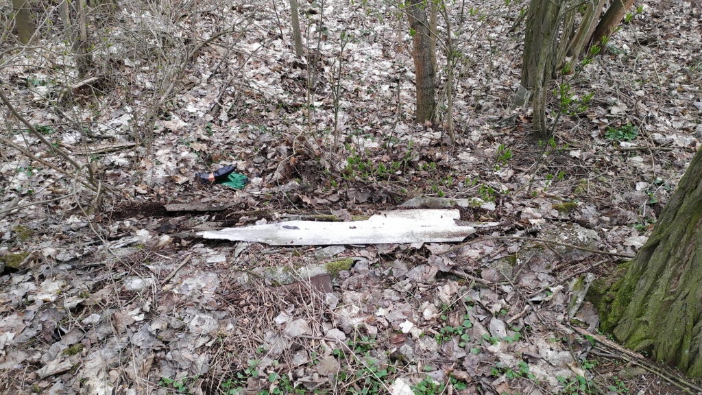 Do lesa někdo vyhodil i nebezpečný odpad. Foto: osadní výbor