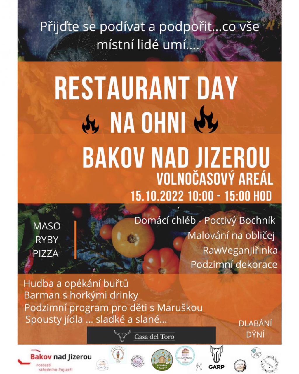 Volnočasový areál Bakov nad Jizerou uvítá v sobotu 15. října od 10 do 15 hodin Restaurant Day