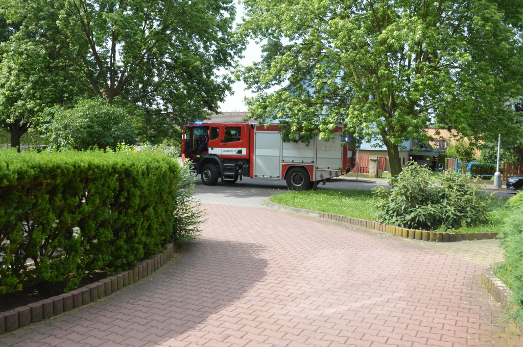 Doufejme, že hasičské vozy před budovou domova budeme i nadále vídat pouze při příležitosti cvičných zásahů. Foto: Domov Modrý kámen​. Foto: Domov Modrý kámen