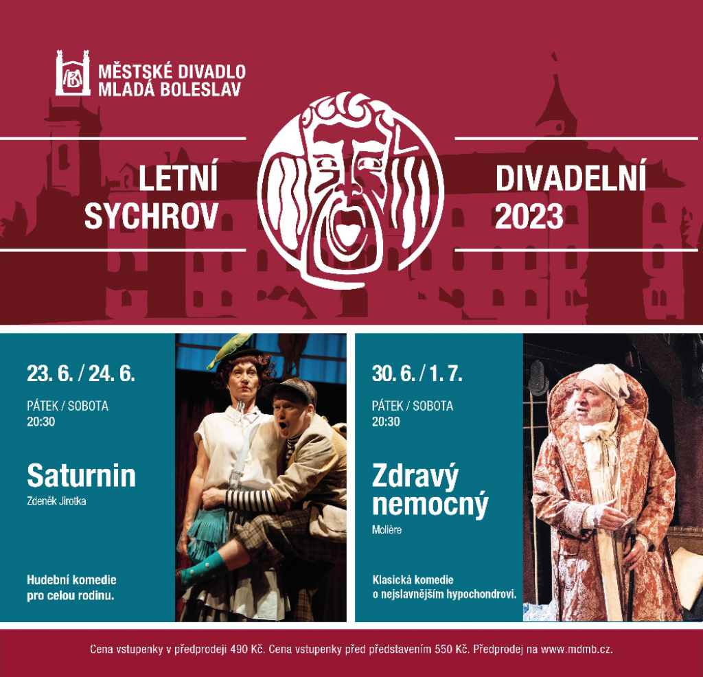 Mladoboleslavské divadlo bude i letos hrát na Sychrově a na Kosti. Nabídne Saturnina, Zdravého nemocného a Psa baskervillského