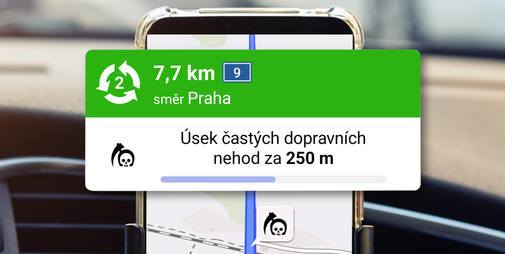 Aplikace Mapy.cz upozorní ve své navigaci na častá místa dopravních nehod
