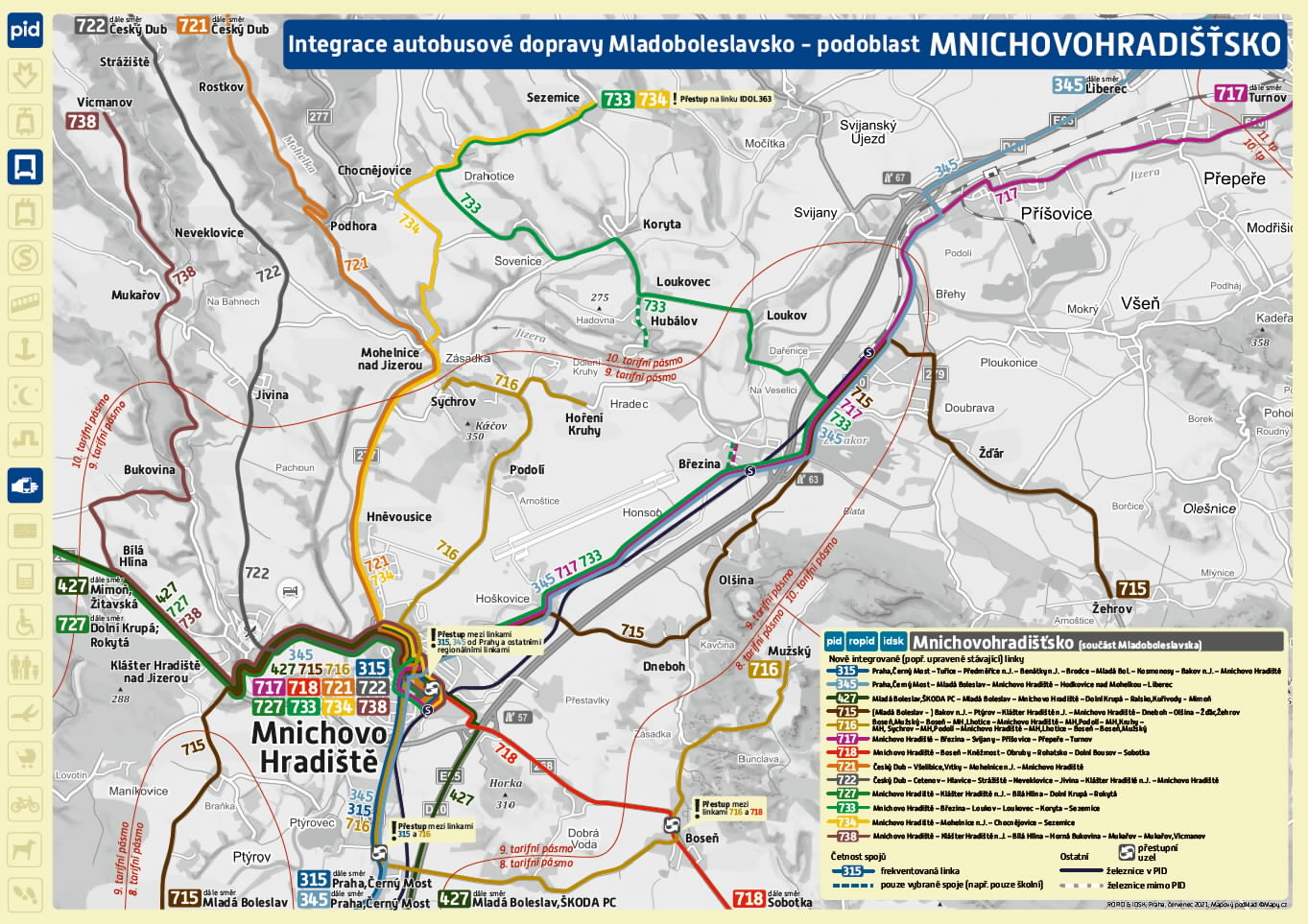 Schéma linek na Mnichovohradišťsku. Zdroj: PID