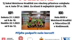 Osm nejlepších volejbalových družstev starších žáků změří síly v Mnichově Hradišti a Kněžmostu