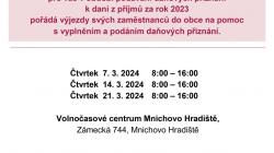 Náhradou za zrušený finanční úřad budou v březnu konzultační dny ve Volnočasovém centru