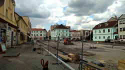 Mnichovo Hradiště, revitalizace náměstí, 25. 7. 2020. Foto: Petr Novák