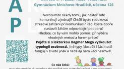 Pedagogové a další zájemci se mohou na workshopu seznámit s typologií osobnosti