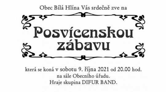 Obec Bílá Hlína srdečně zve na posvícenskou zábavu