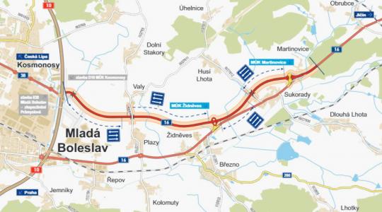 Přeložka silnice I/16 Mladá Boleslav – Martinovice má stavební povolení