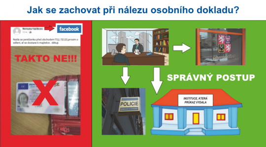 Jak se správně zachovat při nálezu dokladu? Určitě ho nesdílet na sociálních sítíchJak se správně zachovat při nálezu dokladu? Určitě ho nesdílet na sociálních sítích. Koláž: redakce