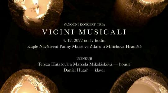 V kapli ve Žďáru se bude konat vánoční koncert tria Vicini Musicali