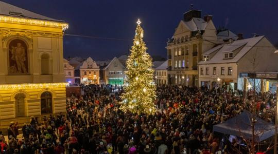 Mnichovo Hradiště má nejkrásnější vánoční strom Mladoboleslavska! Postoupil do krajského kola soutěže. Foto: město